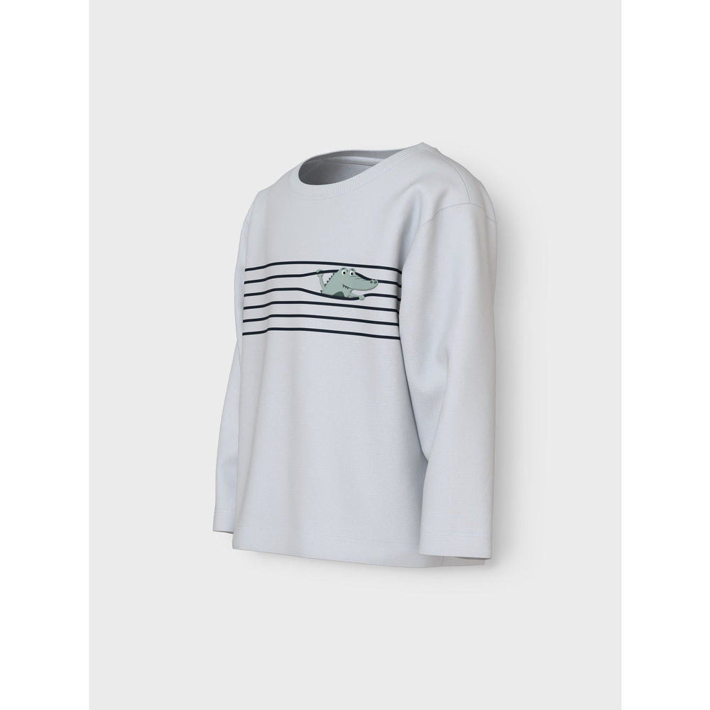 Køb Name It Bright White Croco Lines Nmmvagno Ls Loose Top