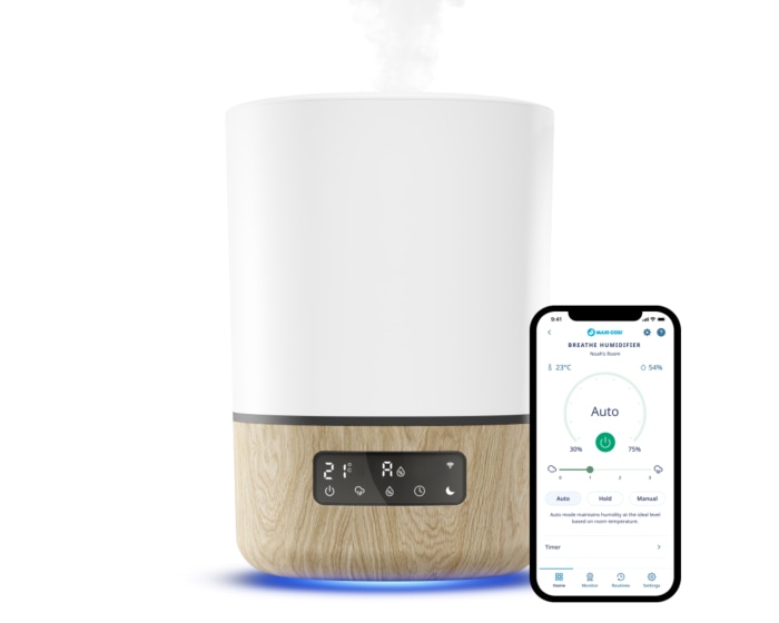 Breathe Luftbefeuchter 0 M      24 Stunden ohne Unterbrechung |    Immer im Blick, immer zusammen |    Diffusor für ätherische Öle |    Modernes, minimalistisches Design |
