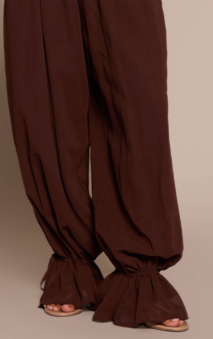 Chocolat Pantalon Ballon En Mousseline Petite Taille