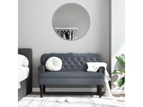 Banc avec dossier gris foncé 119,5x64,5x75 cm velours