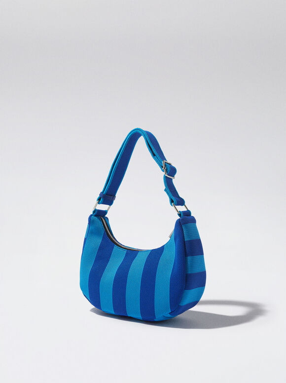 Bolsa de ombro listrada - Azul