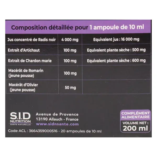 SID Nutrition Essential Liver Wellbeing Orgânico 20 ampolas