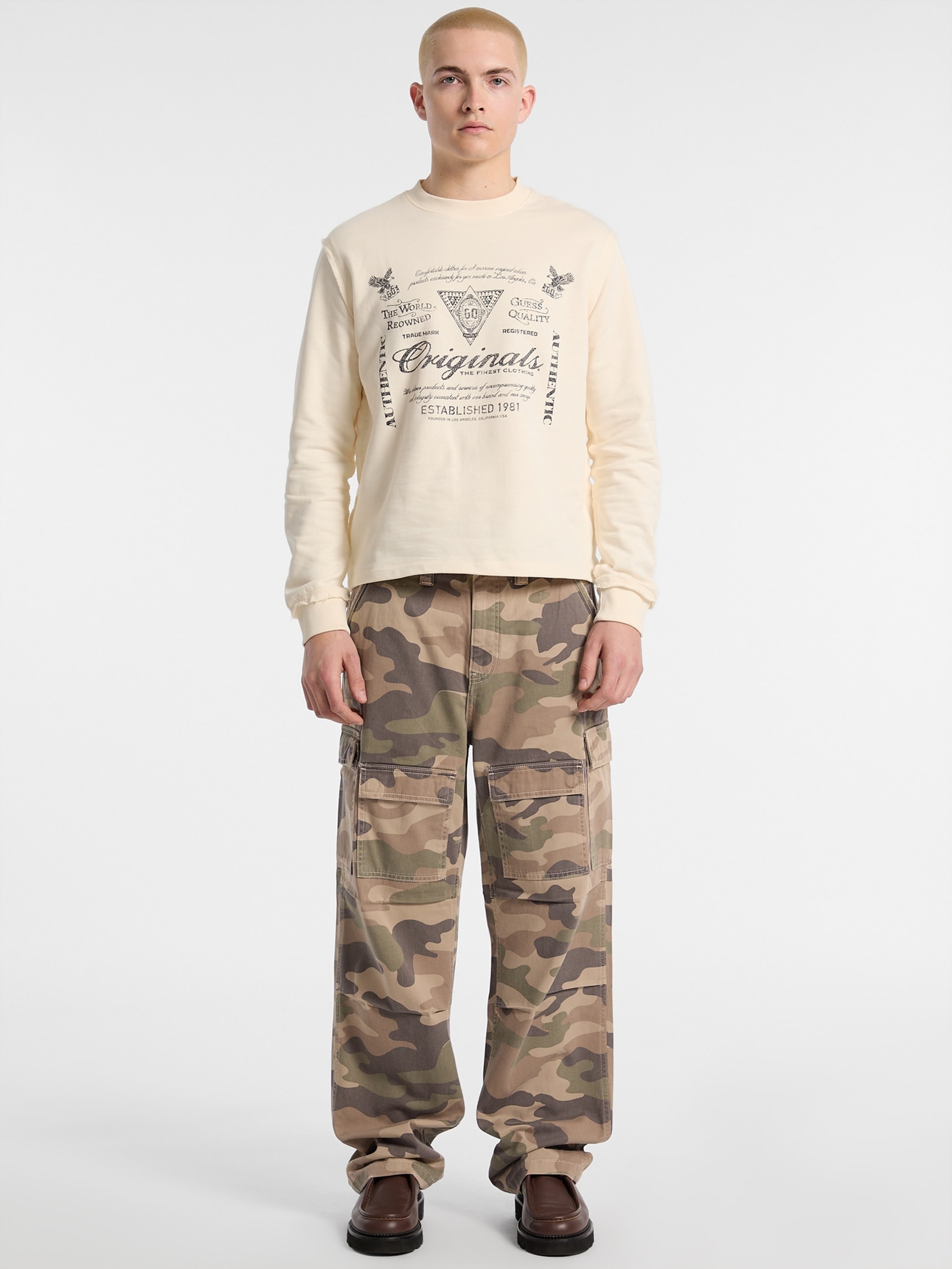 Camiseta de gola redonda leve e ecológica GUESS Originals