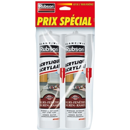 Mastic murs et fenêtres - 280 mL - blanc - Lot de 2
