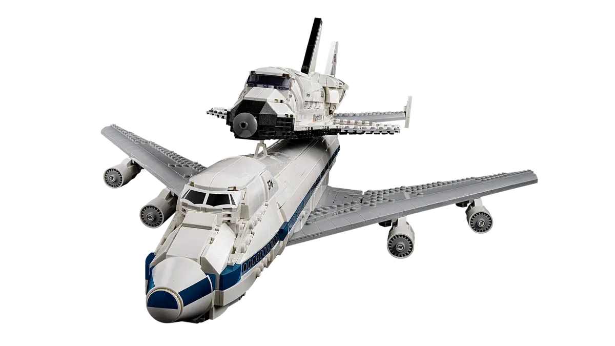(2417-tlg. Set) Icons Klemmbausteine Raumfahrt Spielzeug Flugzeug Modell Bausatz (10360) - Spaceshuttle-Transport-Jumbo