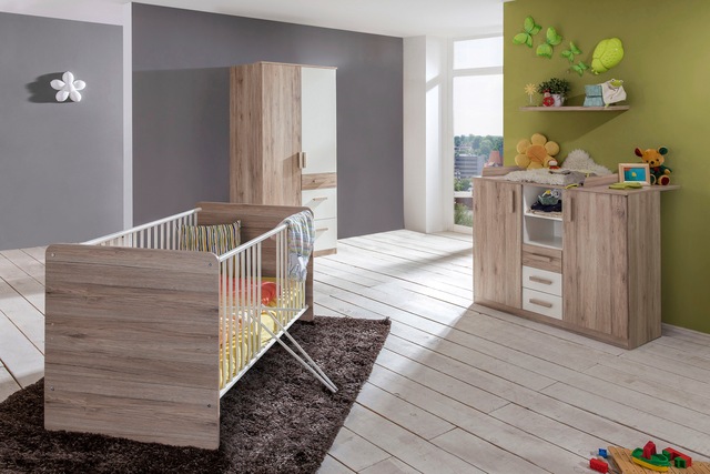 Wimex Babyzimmer-Komplettset »Bergamo« Set, 3 Stk. tlg. Bett + Wickelkommode + 2 trg. Schrank