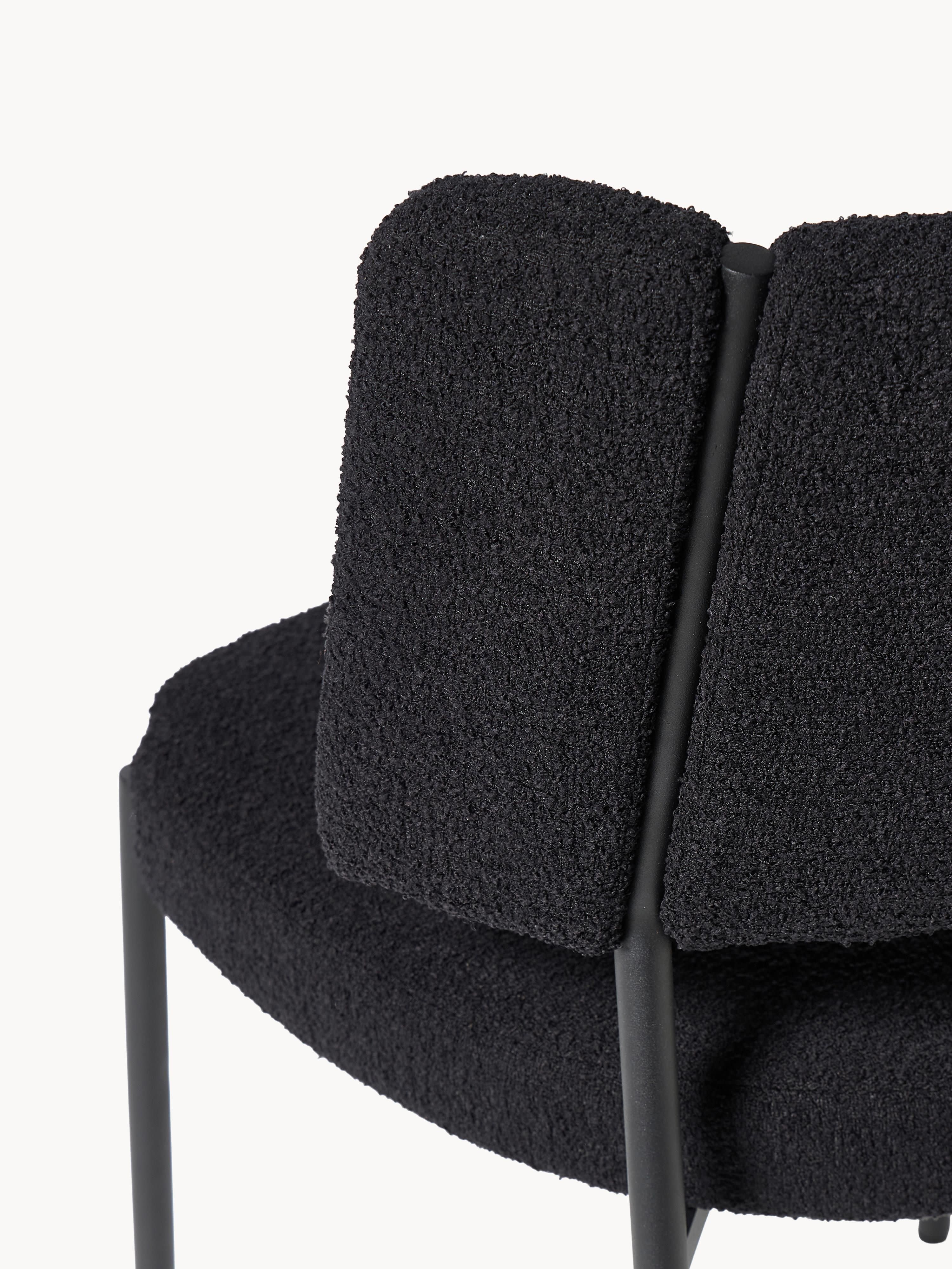Bouclé gestoffeerde stoelen Samantha, 2 stuks