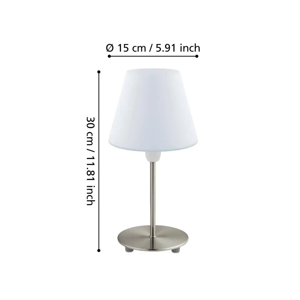 EGLO Damasco 1 Tafellamp - E14 - Glas - Wit:Grijs