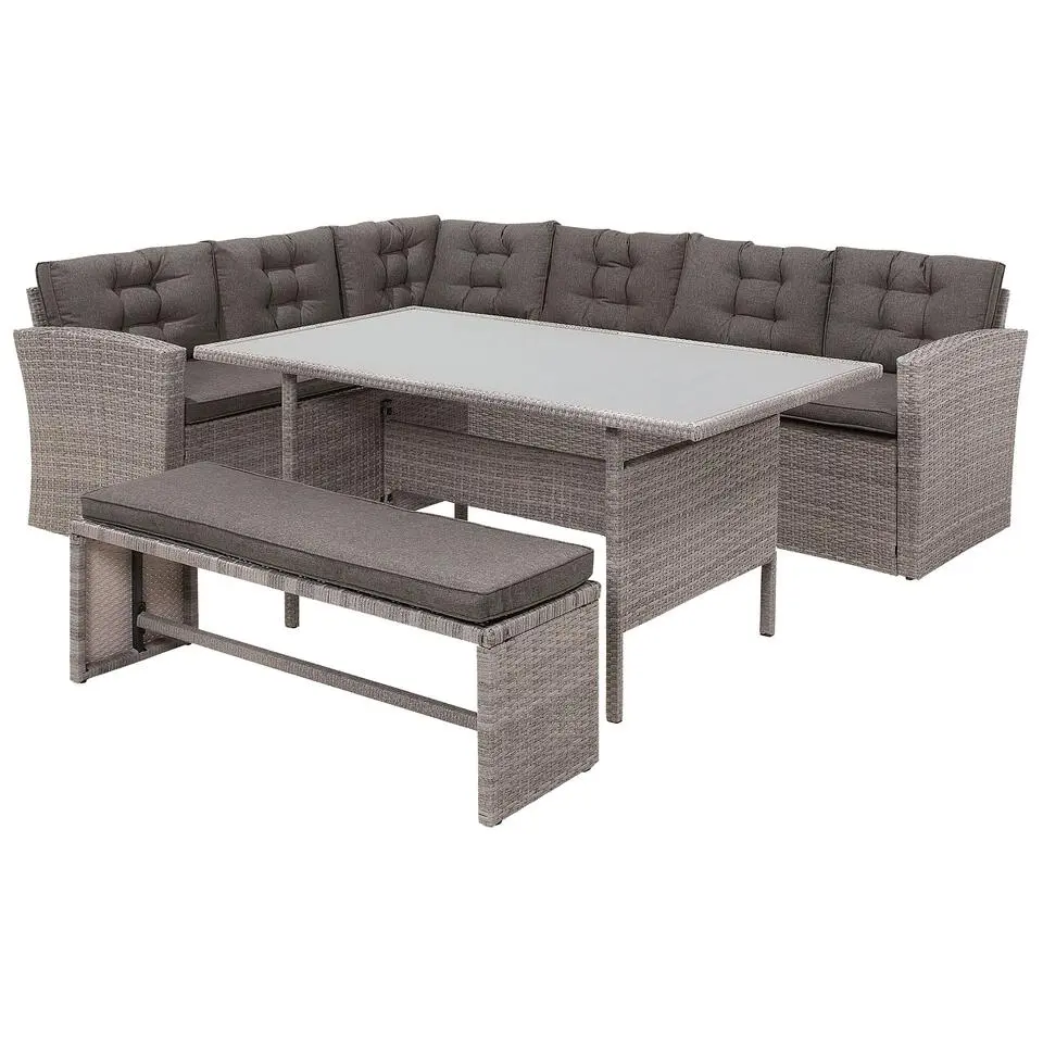 VITERBO - Loungeset voor 8 - Grijs - PE rotan