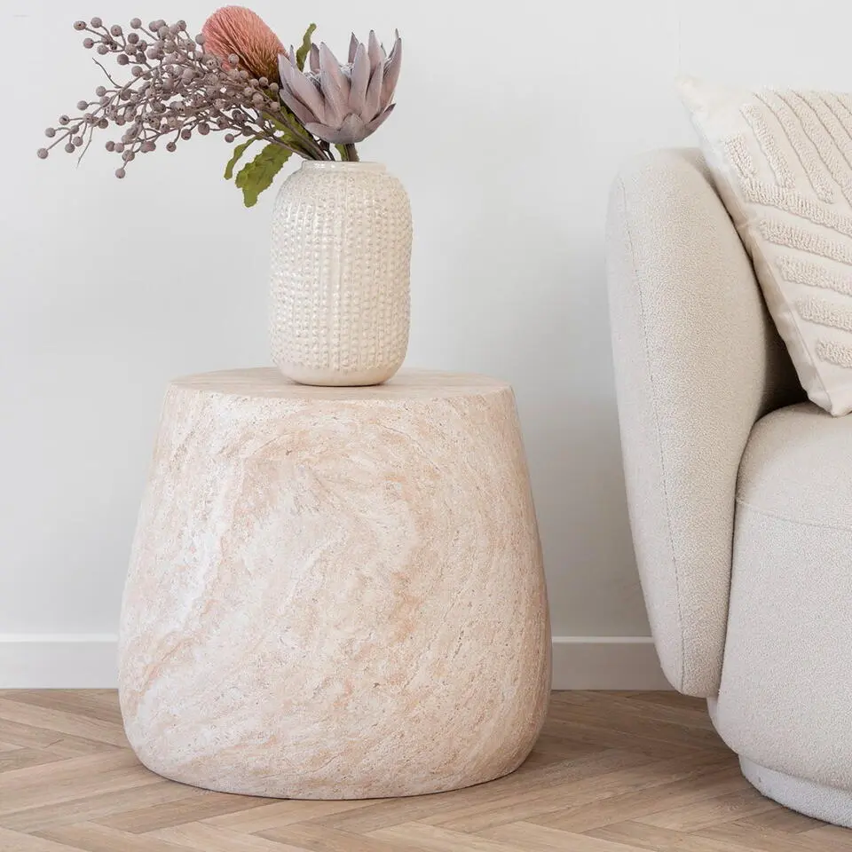 Sidetable Fiberclay Naturel - 47,5x47,5x41cm - Bonn