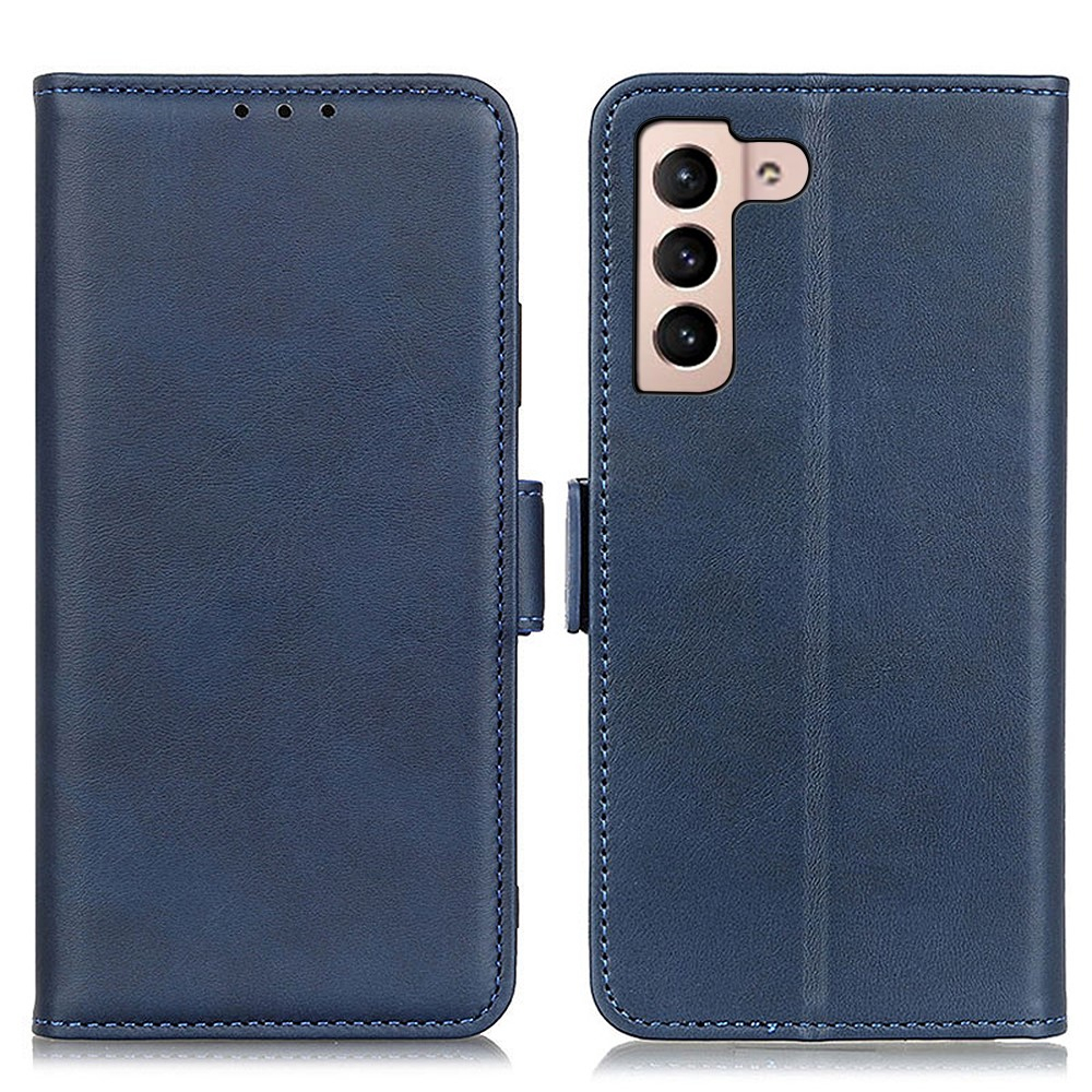 Samsung Galaxy S22 5G Vintage Leder Tasche Flip Cover Fashion Design - Dunkelblau