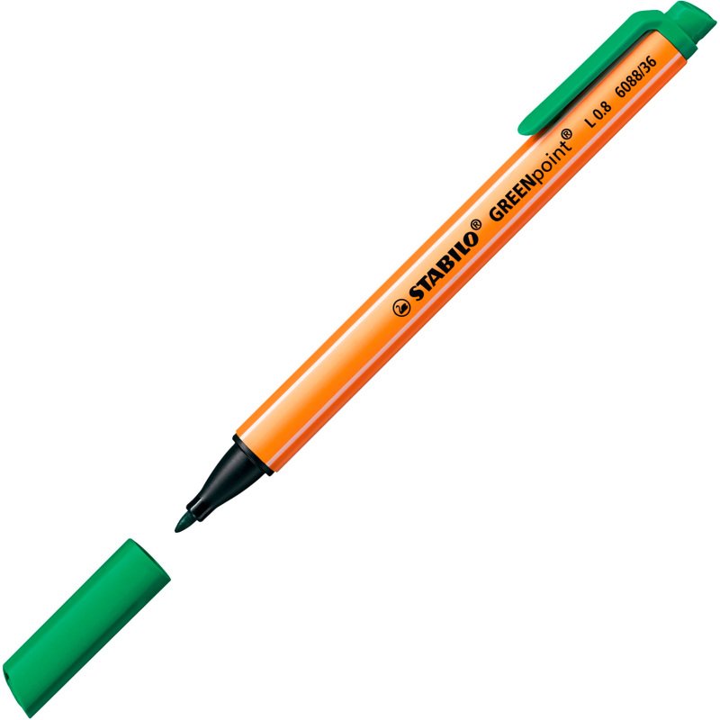 Stylo feutre Greenpoint Stabilo écriture moyenne - Pochette de 4 couleurs classiques