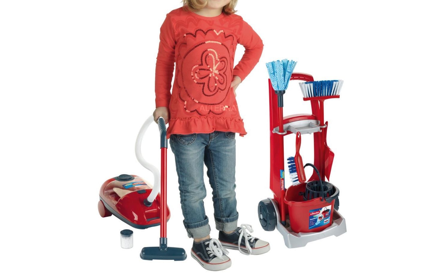 Kinder-Putzwagen »Klein-Toys Vileda Besenwagen mit Vileda Staubsauger« mit Spielstaubsauger