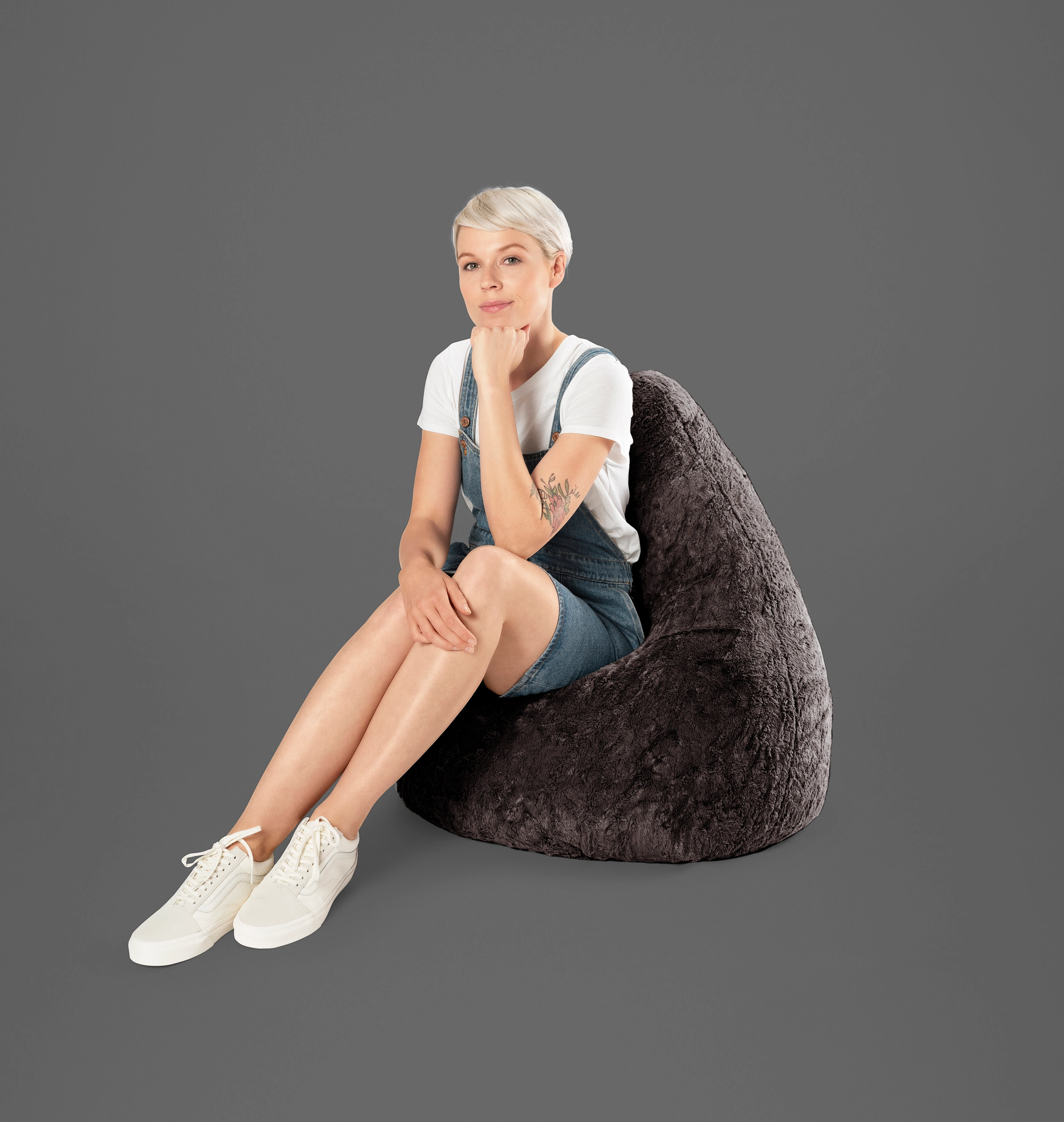 Sitzsack BeanBag FLUFFY XL (Farbe: anthrazit)