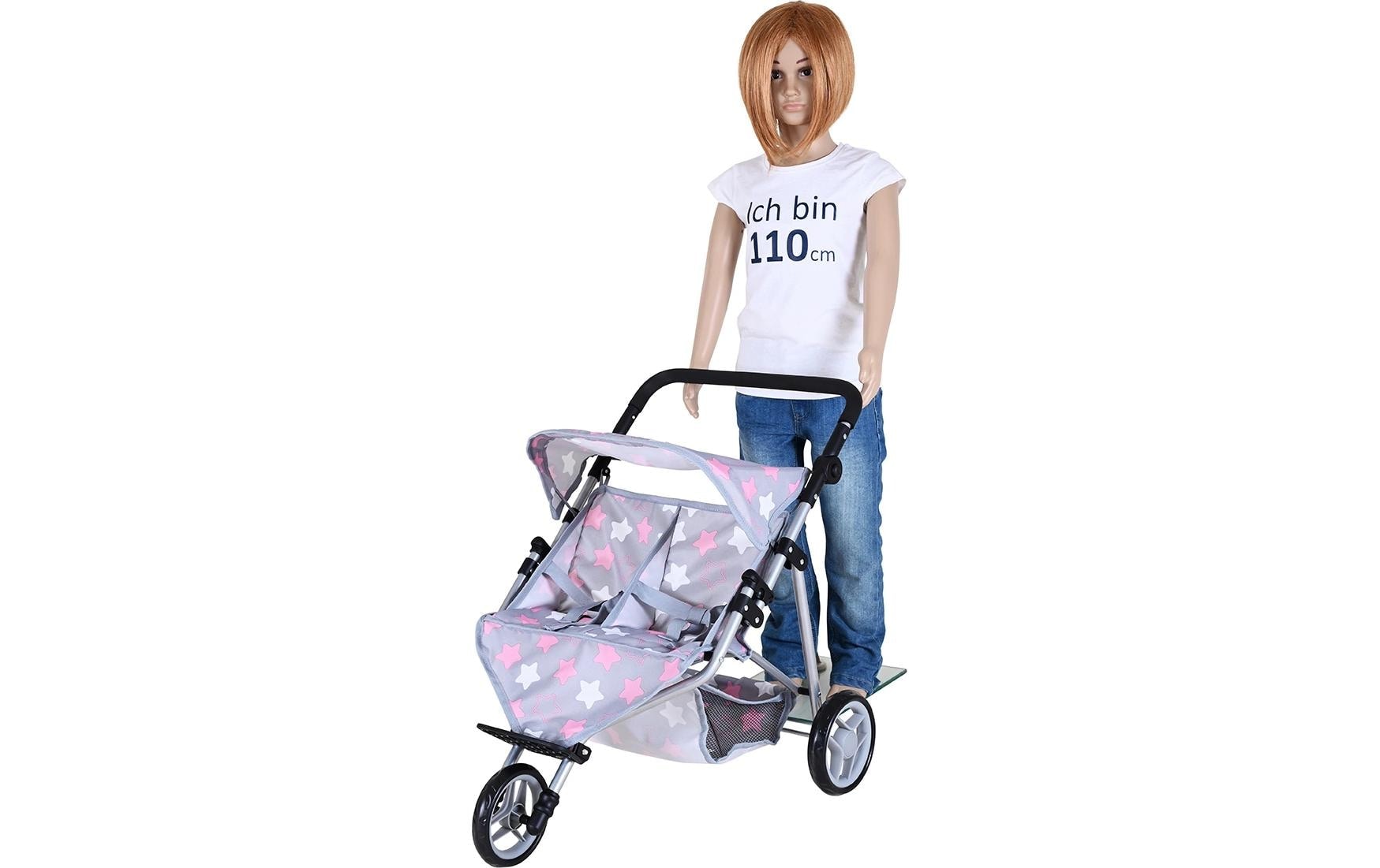 Knorrtoys® Puppen-Zwillingsbuggy »Star Grey«