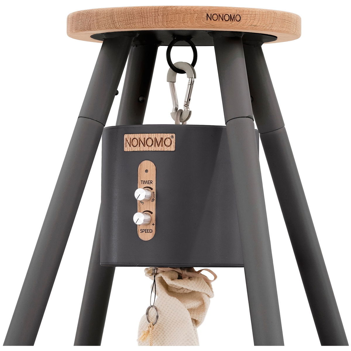 NonomoNonomo   Federwiege mit Move anthrazit und Tipi anthrazit almond