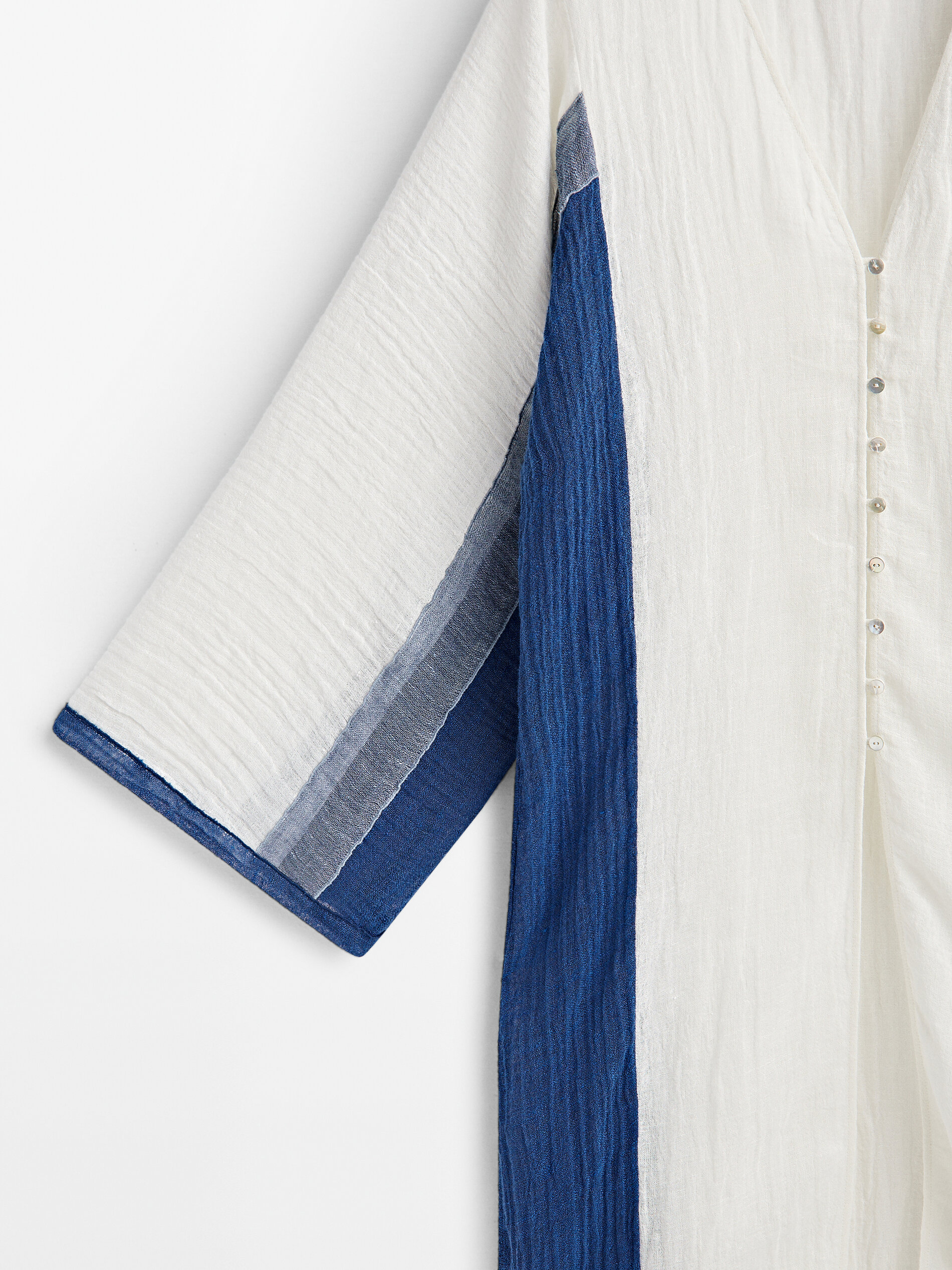 Blusa maxi em linho texturizado - BRANCA