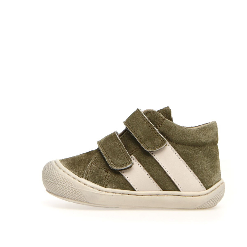 Naturino Naturino Macks Supersouple Velcros Nubuck Kaki-Blanc
