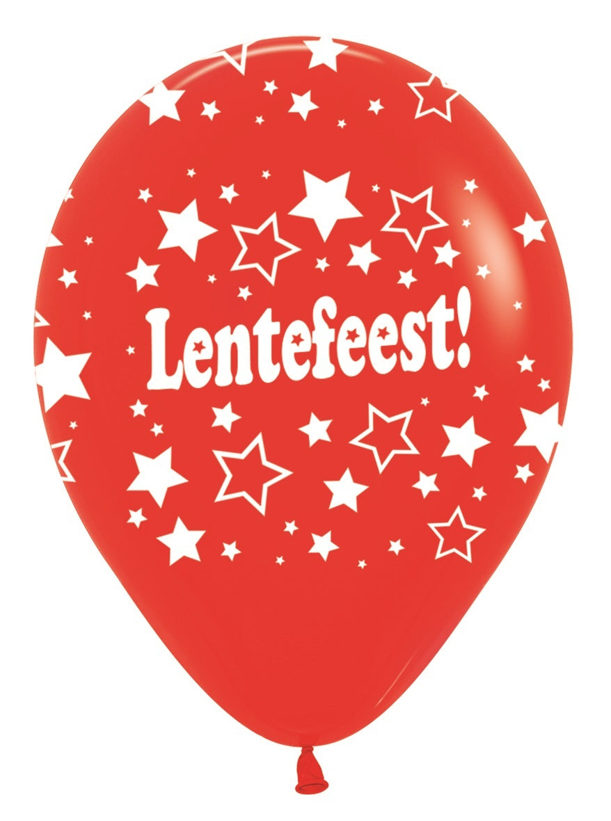 Ballonnen Lentefeest Stars Red 30cm 25st