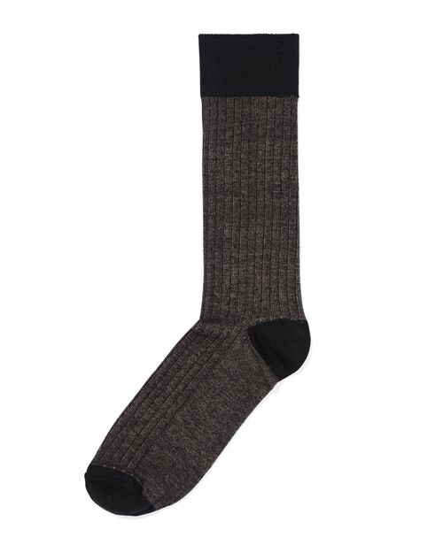 chaussettes rayées pour hommes 1 paire noir