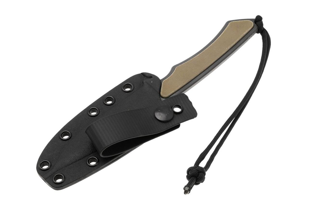 Spartan Blades Phrike SB17 Black, Green G10, vaststaand mes, kydex schede
