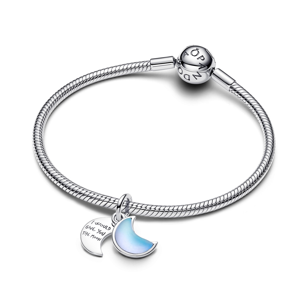 Pandora Moments Mondsichel Doppelter Charm-Anhänger 925 Silber