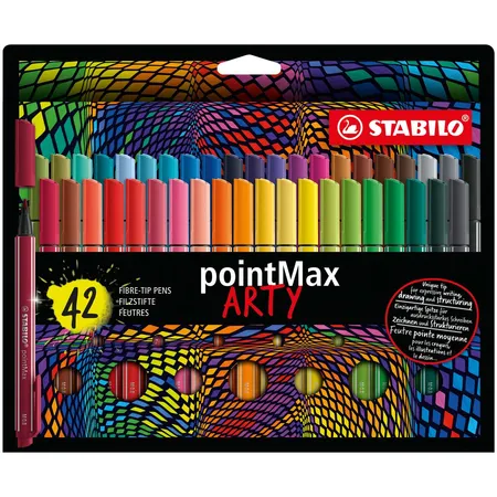 Filzschreiber - STABILO pointMax - ARTY - 42er Pack - mit 42 verschiedenen Farben