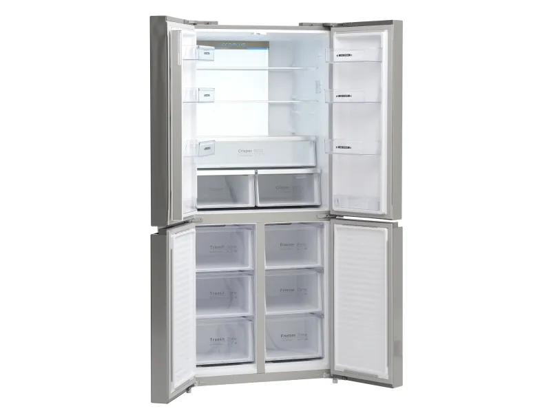 Scandomestic SKF 481 X - Amerikanerkøleskab - bredde: 78.5 cm - dybde: 71.6 cm - højde: 181 cm - 492 liter - Rustfrit stål