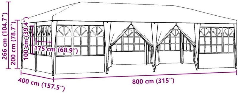 Feesttent - Groen - Waterdicht Polyethyleen - Voor 12 Personen