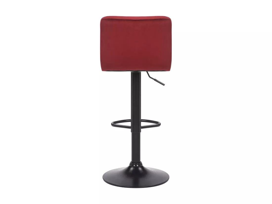 Lot de 2 Tabouret de bar - Velours & Métal noir mat - Rouge - Feni