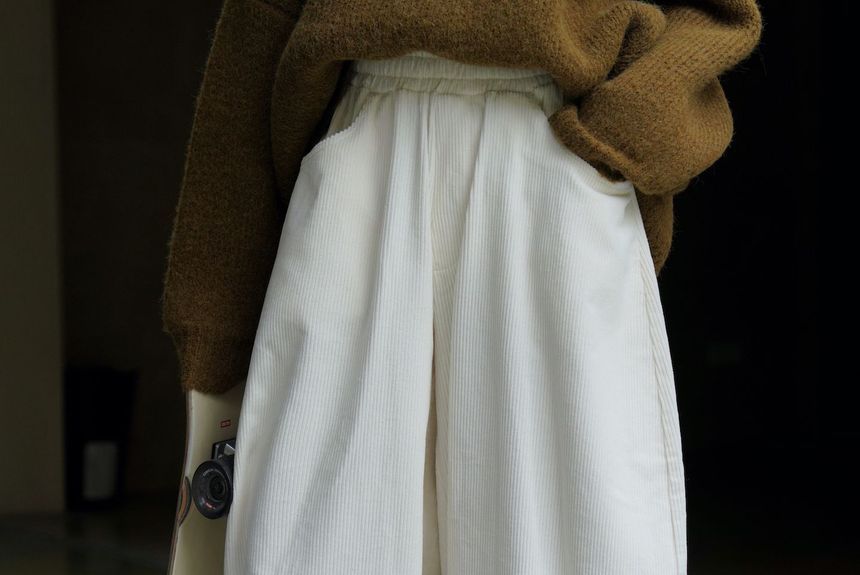 Shinobu - Harembroek van corduroy met elastische taille