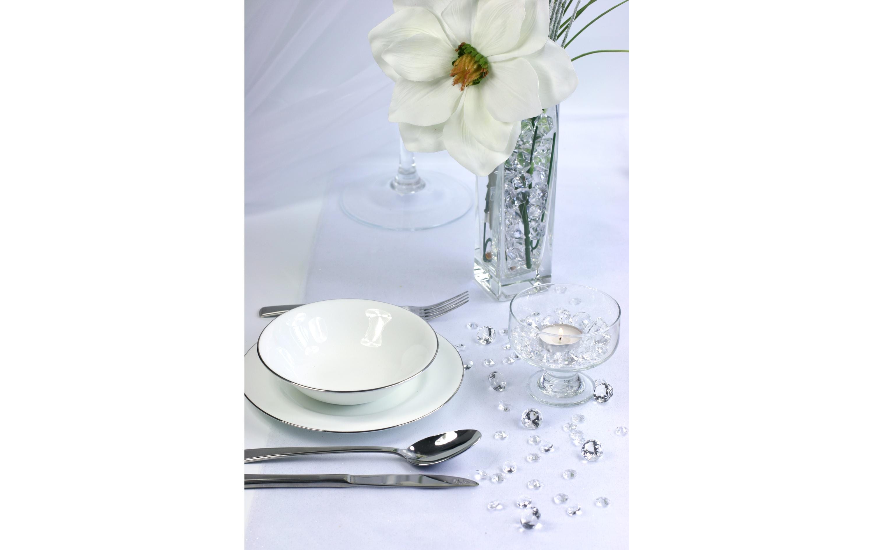 Streudeko Diamanten 2 cm, 10 Stück, TransparentStreudiamanten für den gedeckten Tisch an der Hochzeit und Festen wie Geburtstagspartys, Babyshower, Weihnachten oder Silvester