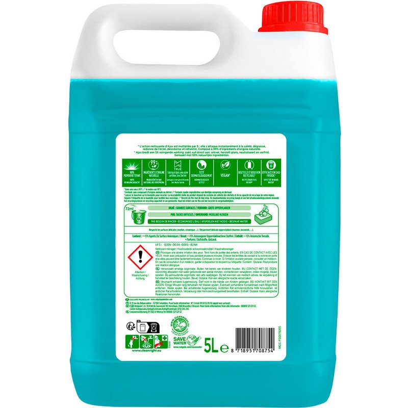 Nettoyant multi-usages Ajax grand frais - Bidon de 5 L