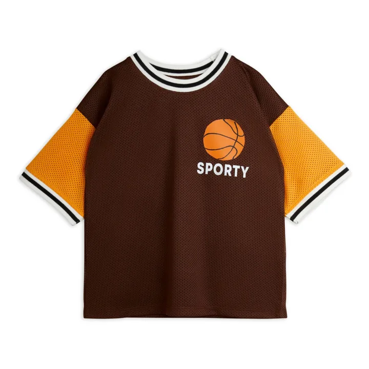 Mini Rodini T-Shirt de Basket Matière Recyclée | Marron