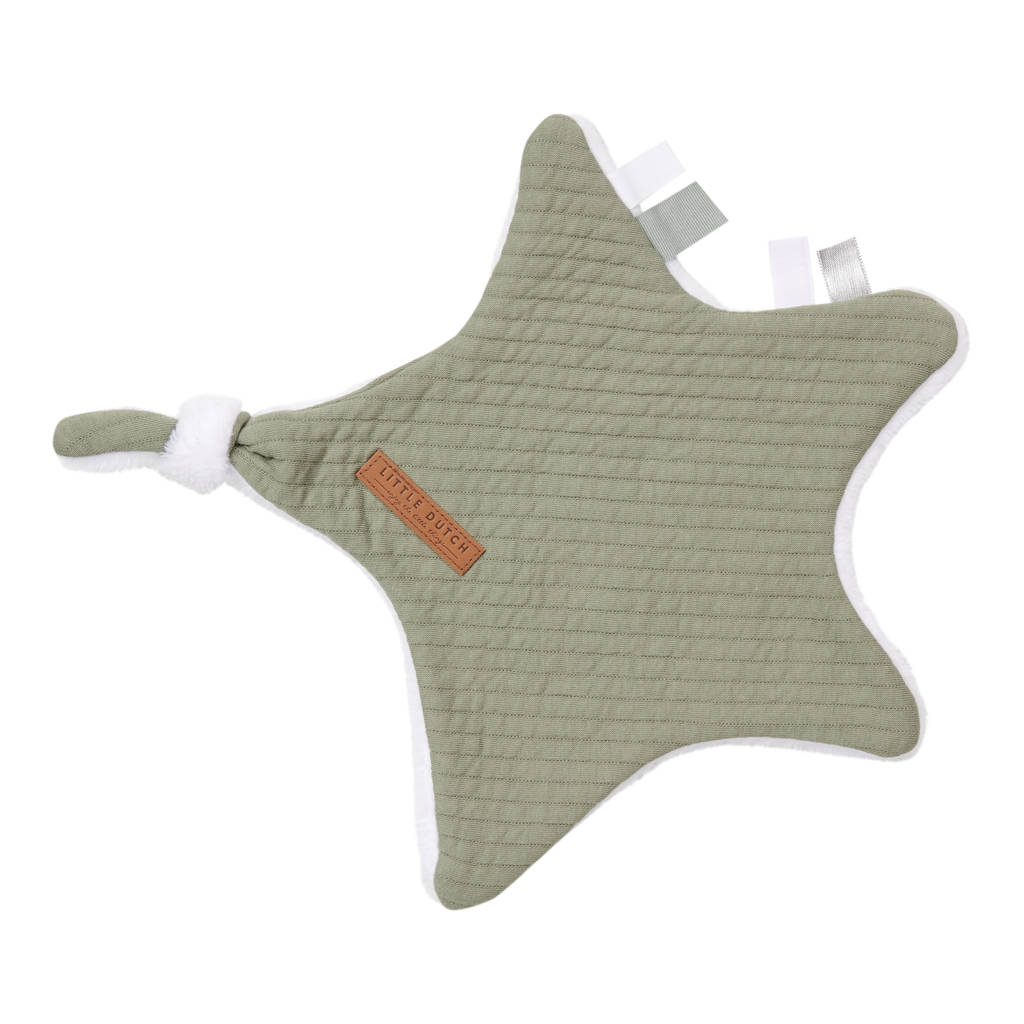 knuffeldoekje ster 30x35 cm Pure Olive