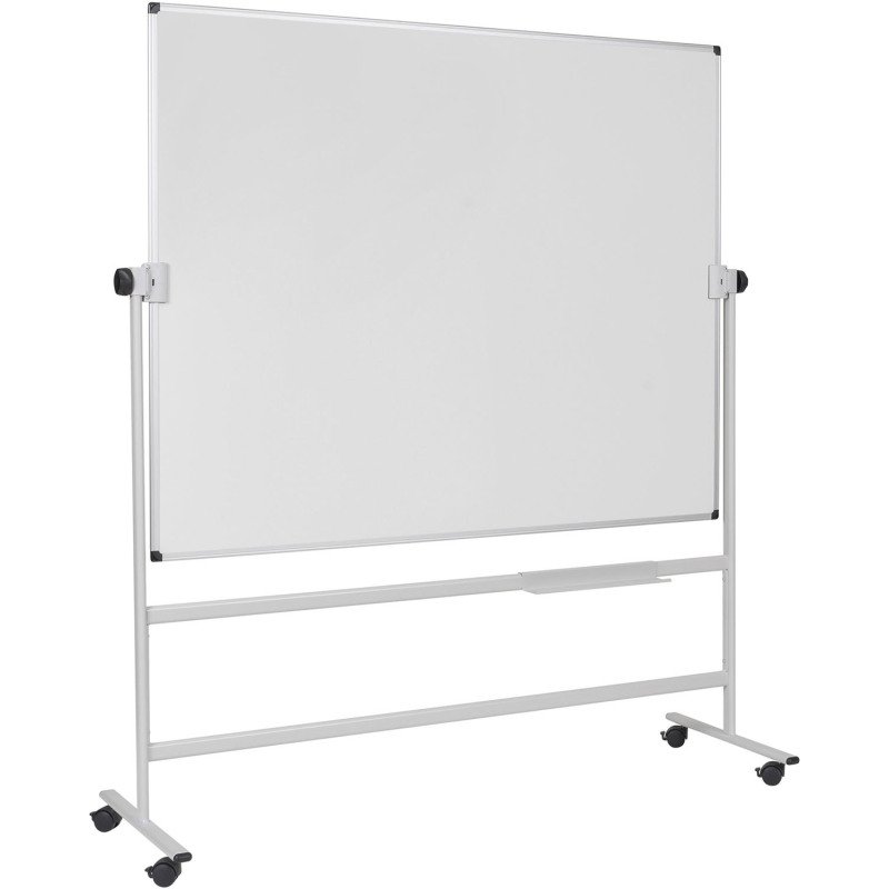 Tableau blanc pivotant double face mélaminé cadre acier 120 x 150 cm Maya Bi-Office