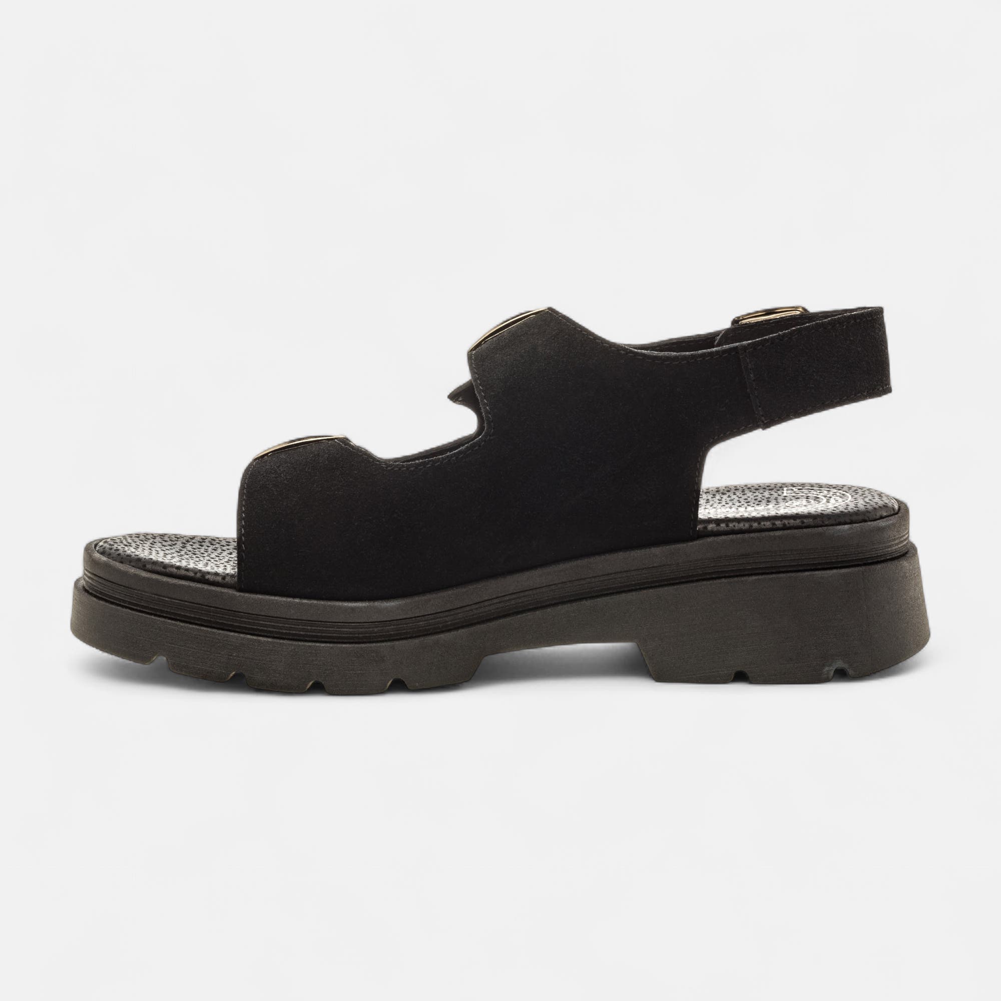 Sandales Femme en cuir noir