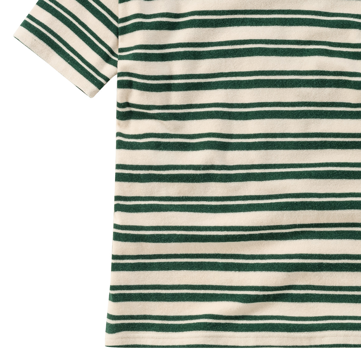 Jonas Nielsen Jungen Frottee-Shirt mit Streifen dunkelgrün / cremeweiss