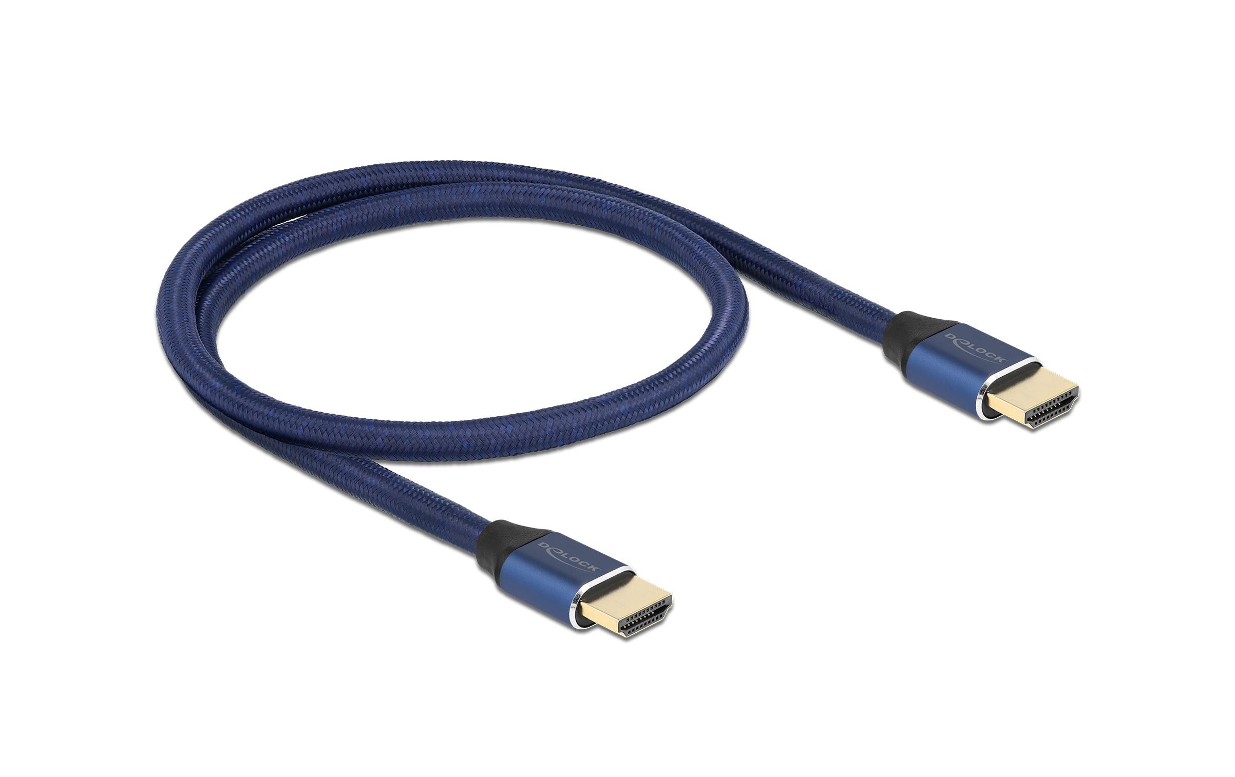 Kabel 8K 60Hz HDMI - HDMI, 0.5 m, BlauDelock Ultra High Speed HDMI Kabel 48 Gbps 8K 60 Hz blau 0.5 m zertifiziert