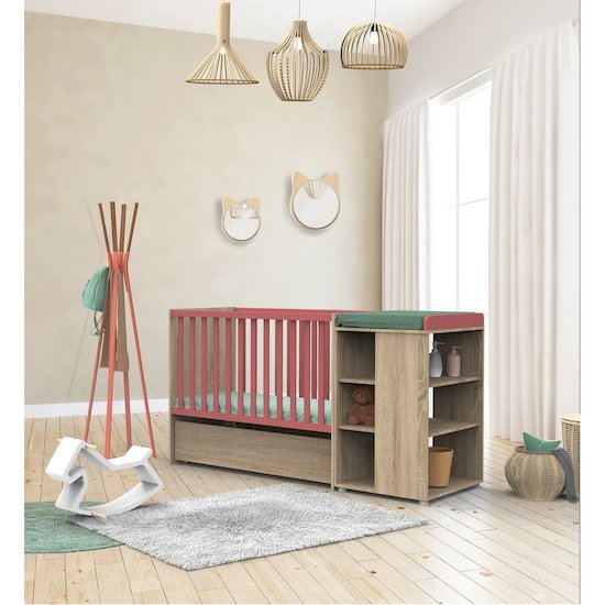 Nova new lit combiné évolutif 60x120   Rose canyon        de               Sauthon Baby's Sweet Home