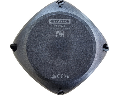 Hensel KF 0400 B Kabelaansluitdoos tot 4 mm² zonder aansluitklem, zwart, opbouw, BxHxD 104x104x70 mm