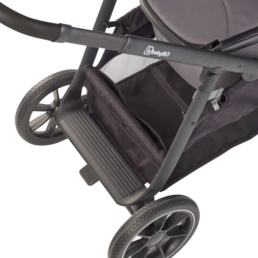 babyGO Geschwisterwagen Duo Mega Ultra Set Grey