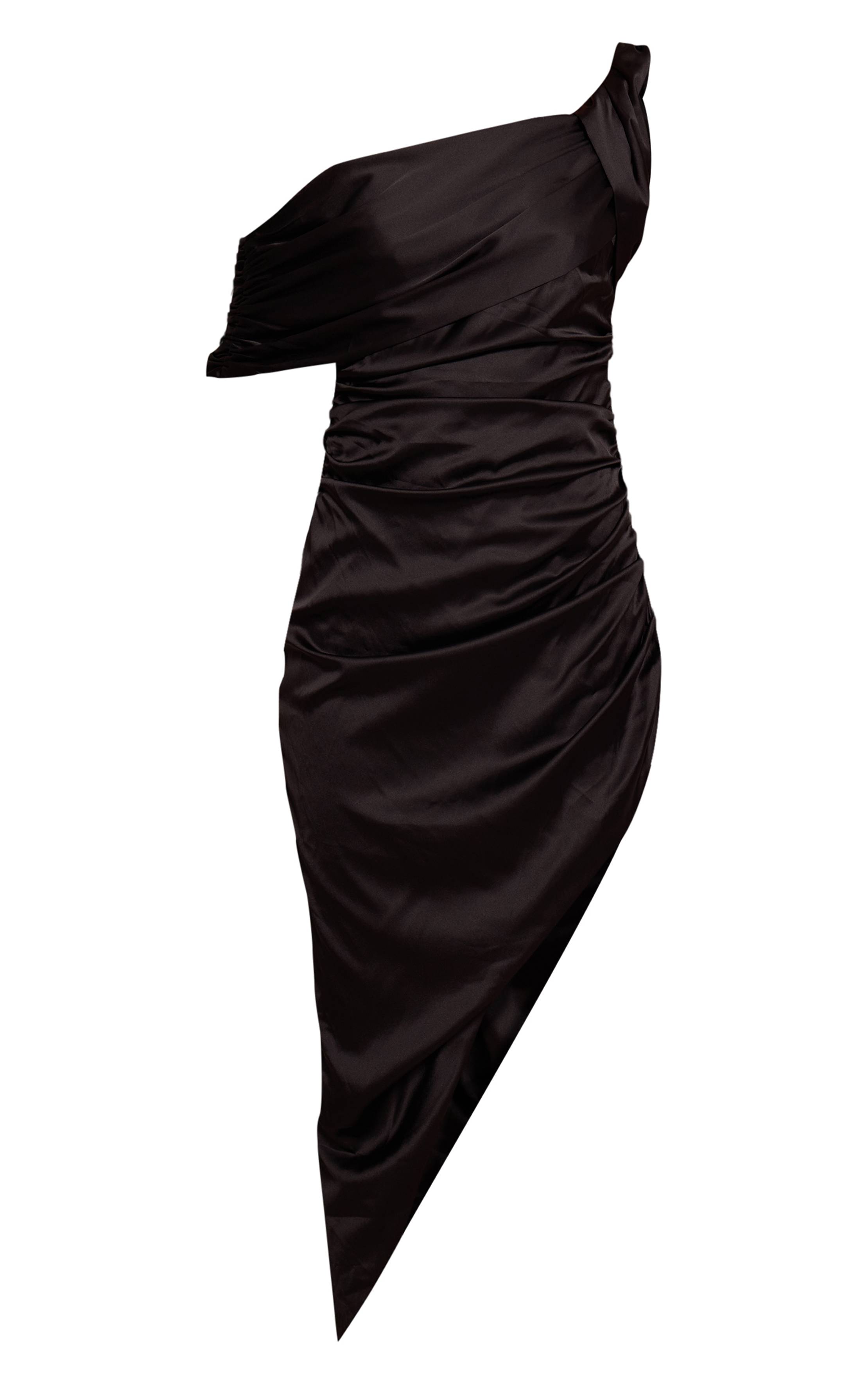 Noir Robe Bardot À Ourlet Asymétrique