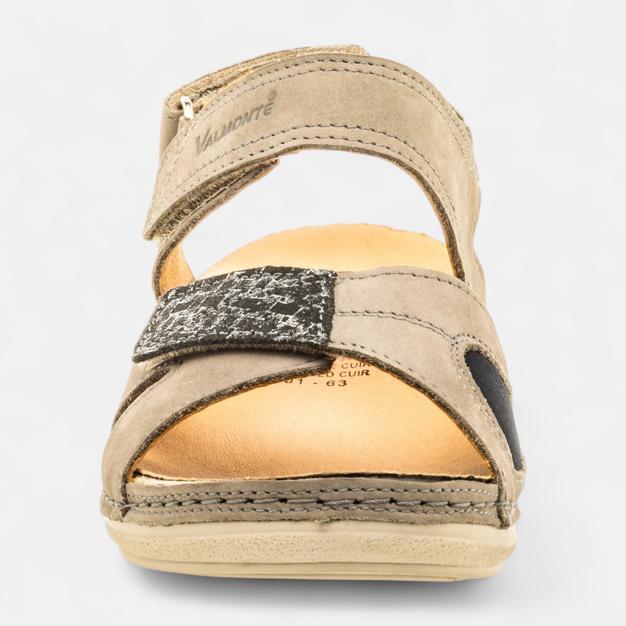 Nu-pieds confort Femme en cuir gris