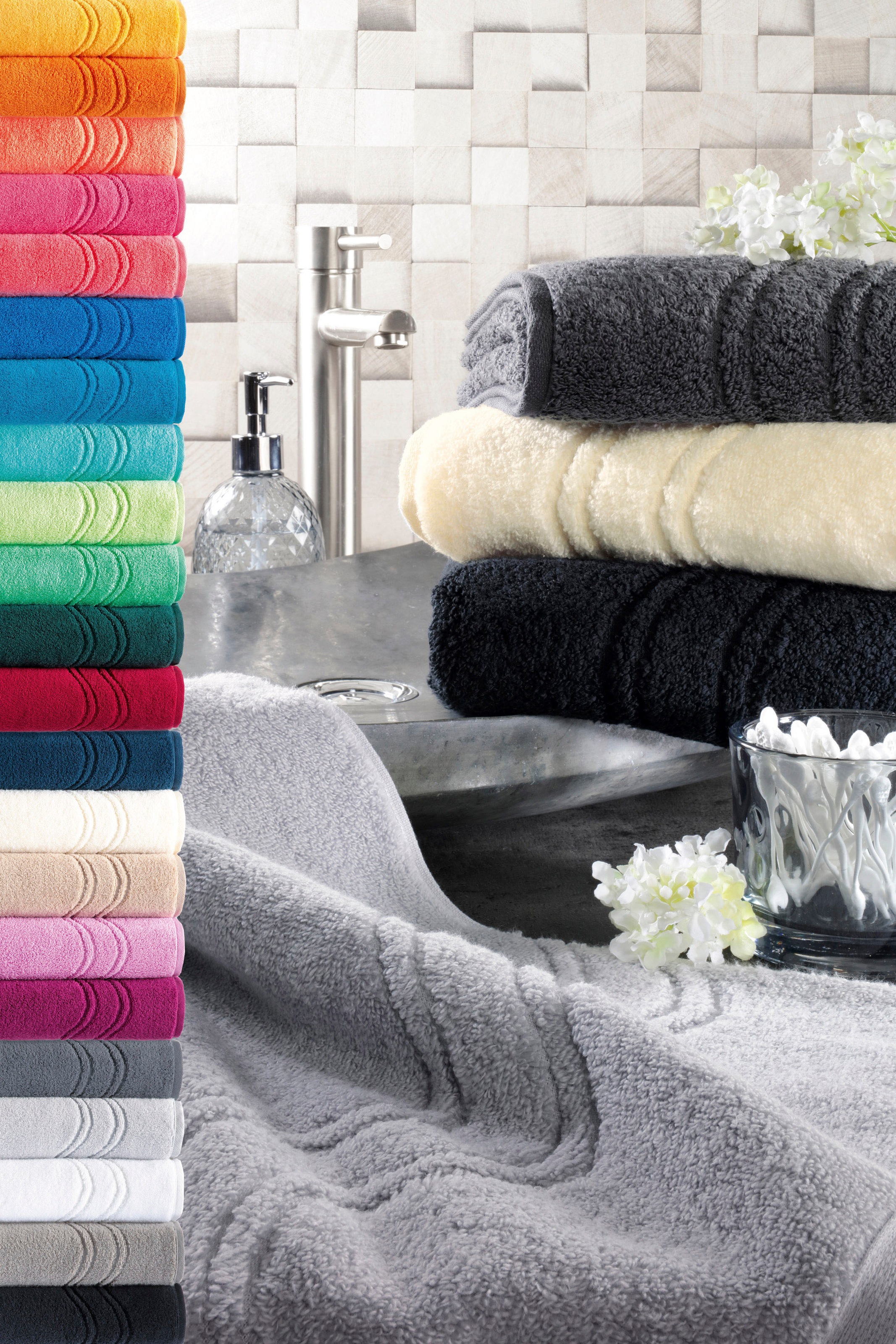 ROSS Seiftuch »Cashmere feeling« mit Wellen-Bordüre