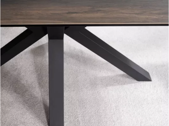 Table design extensible métal & céramique style bois Sway