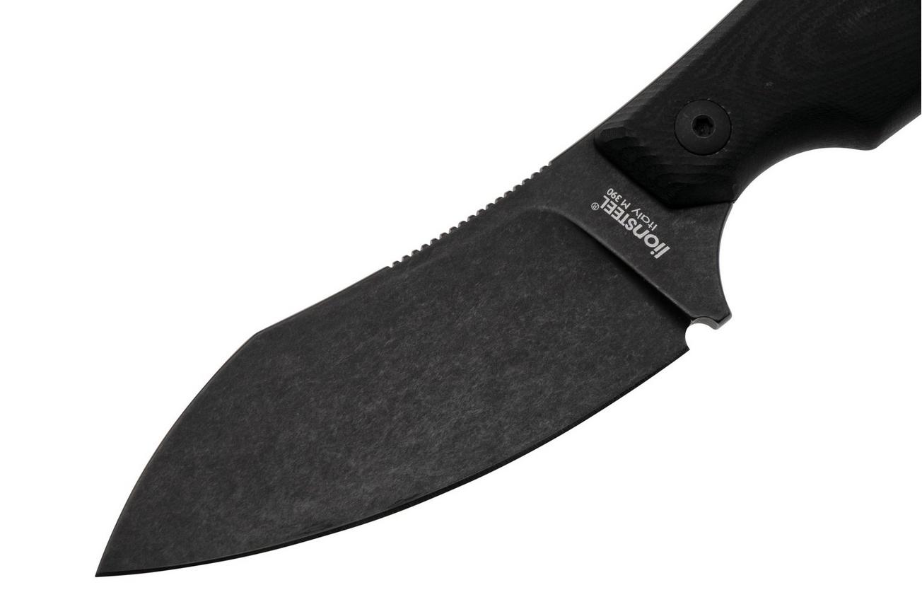 LionSteel H1B Skinner Black GBK Black G10 vaststaand mes, Tommaso Rumici design