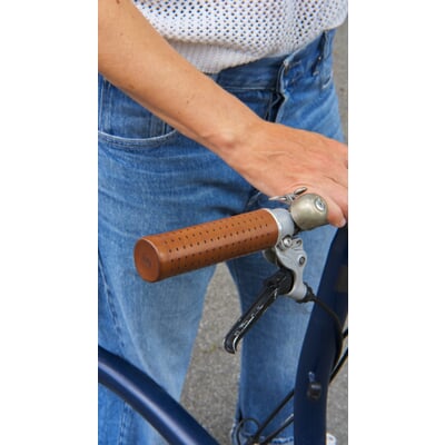 Fahrradgriffe Leder, Mittelbraun