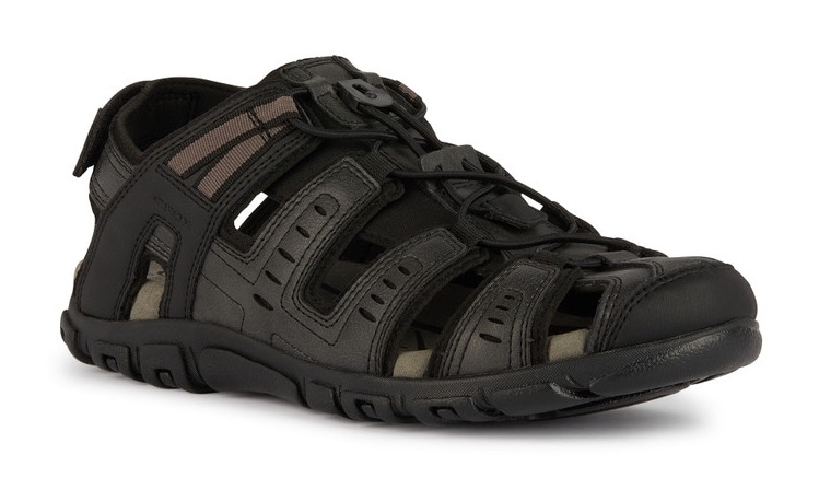 Geox Sandale »UOMO SANDAL STRADA C«  , Sommerschuh, Klettschuh, Outdoorsandale, mit Lederfussbett