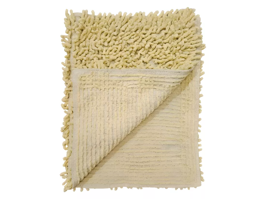 Lot 2 tapis de salle de bain 40 x 60 cm en coton jaune - NAPOLEON